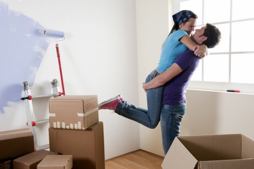 Packed boxes and furniture ready for removals in Sydenham