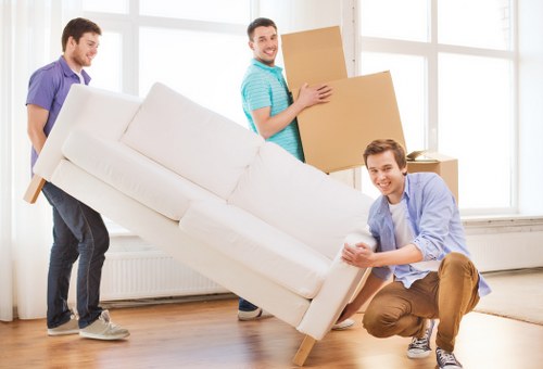 Household furniture being loaded for a move in South East London