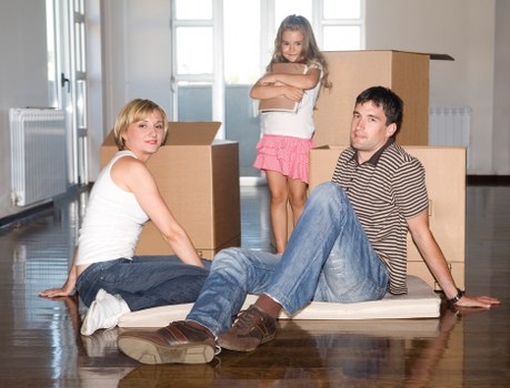 Office furniture and equipment prepared for a local commercial move